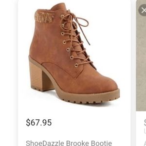 Brooke Bootie lace up suede NWT 10 Cognac